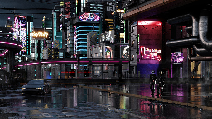 This is a concept project based on the subgenre, CYBERPUNK 