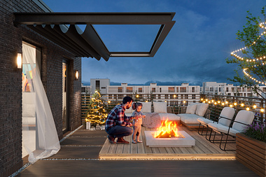 Exterior visualization of roof terrace in Australian