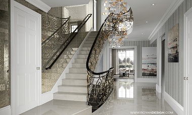 3D visualisation Lavish hallway for luxury villa