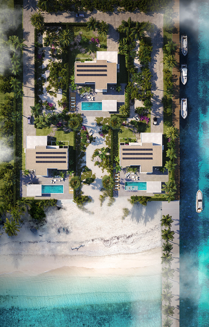 These photorealistic <a href="https://www.lunas.pro/portfolio/beach-front-villas.html" target="_blank">exterior and aerial rendering</a>  are undoubtedly appealing to the eye. Our goal was not only to showcase the beautiful architecture of the project, but also to depict the dazzling landscape of this Heaven on Earth : calm turquoise water, white sand, tropical vegetation and three luxurious villas with 5 apartments designed by TDMG Concordia Island Builders and TKCA Vacation Rentals.