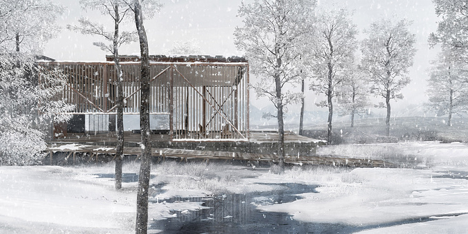 Mo Nei House Illustration for winter season