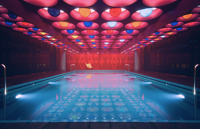 http://www.christian-behrendt.com
This was a little test project to check out Corona Renderer for Cinema 4D. It's based on the work of Verner Panton, who designed this pool for the german "Der Spiegel" magazine. It was built in 1969 but shortly after demolished due to safety regulations. I thought it was a fun way to test Coronas possibilities - and I have to say I really like it. It's easy to use and tightly integrated into Cinema 4D. I'm looking forward to use it in future architectural projects.