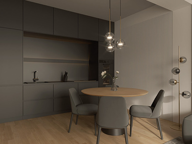 Design & 3D visualization for one bedroom apartment