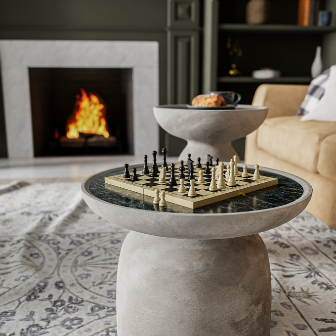 Self-directed project getting into the winter spirit with the fire in this cosy living room.