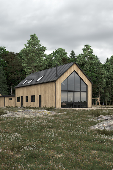 Sweden houses in forest