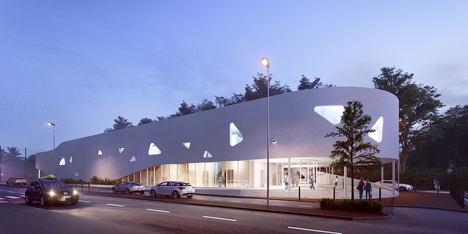  - http://
Leisure centre located in Viroflay, France.
3ds max + Corona + Photoshop