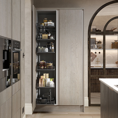 Minimal Retro-futuristic Kitchen Interior
