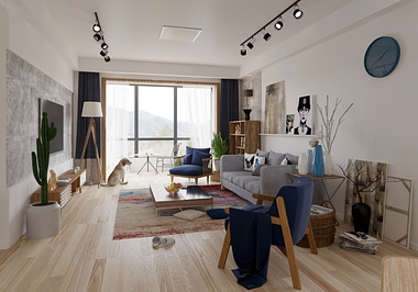 Living room/White&Wood