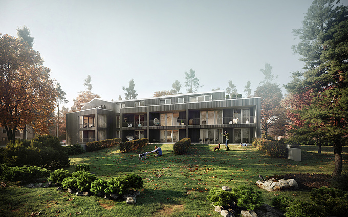  - http://
Visualization of nice building in peaceful autumn foggy morning.