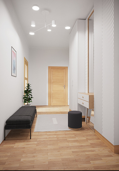 Visualisierung einer Wohnung von 155 qm, inkl. 3D-Grundrisse.