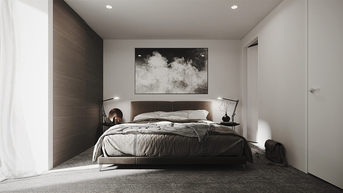 One's <a href="https://www.lunas.pro/portfolio/bedroom-apartment-melbourne.html" target="_blank">bedroom</a> should be a warm and welcoming asylum at the end of the day, so every detail is important. With the assistance of our expert CG team you can think over all the tiny details of the interior even at the stage of visualization: see the real textures, experiment with the lighting, look around the room both in the morning and in the evening - find the perfect look of the project you want to make real.