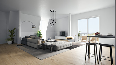Interior visualization of an apartment in Potsdam