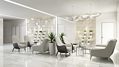 Commercial Interior 3D Visualization for Lobby Des