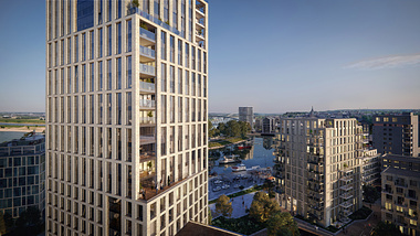3D architectural rendering of the residential tower in the Netherlands