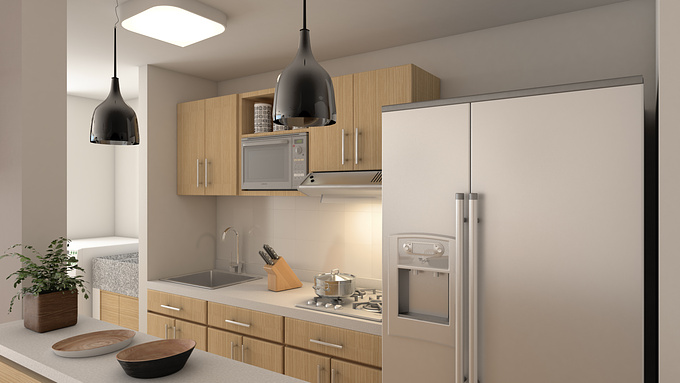 M+ Media - https://www.facebook.com/MGroup3DMedia
We worked on the illumination and ammenities of how the kitchen would look like.