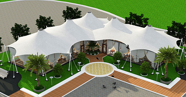5 highpoint tent,steel membrane structures