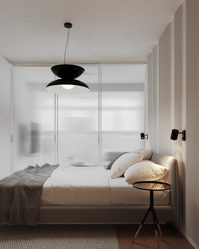 Design and 3d visualization 45 sq.m. apartment, Scandinavian style. Soft: 3ds Max, Corona renderer, Photoshop