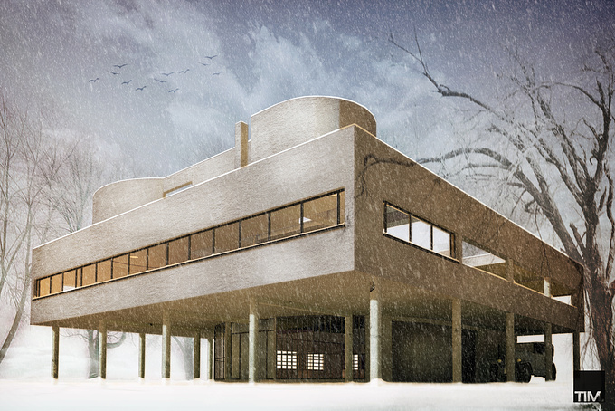 Tim Knubben | Architectural Designer - http://www.timknubben.nl
VILLA SAVOYE (WINTER SPECIAL)
by architect Le Corbusier

SketchUp Pro
Kerkythea
Photoshop

For more info on my works please visit www.timknubben.com