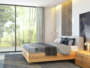 3d modeling and rendering bed in interior