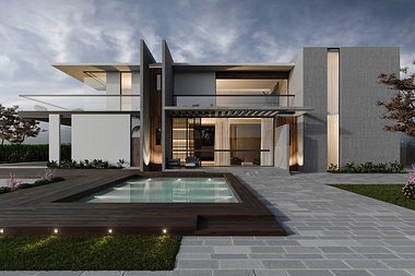 Modern Villa. Exterior 3dVisualization.