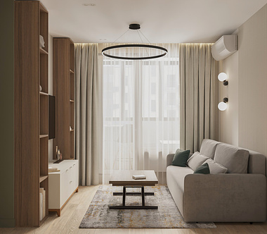 3d visualization, apartment, two bedrooms