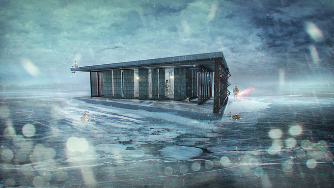 http://makonimation.com/
A small structure sitting on the edge of a frozen lake. Always wanted to try a snowy scene. I had to do most snow effects with post production as I wasn't able to produce a good render of snow.

Personal work done with Maya, Vray and Photoshop.
