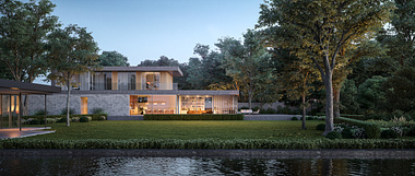 Architekturvisualisierung einer modernen Villa