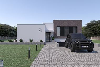 Exterior visualization of a modern house
