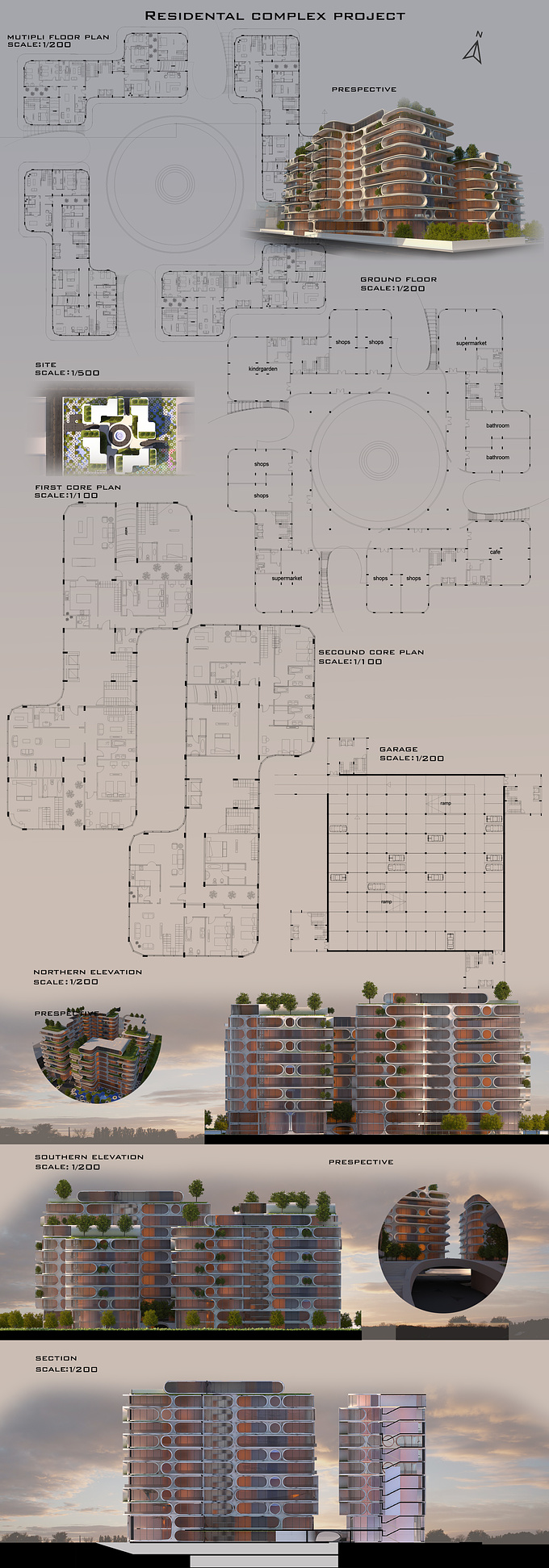the residential complex project used 3dmax/vray/photoshop/autocad