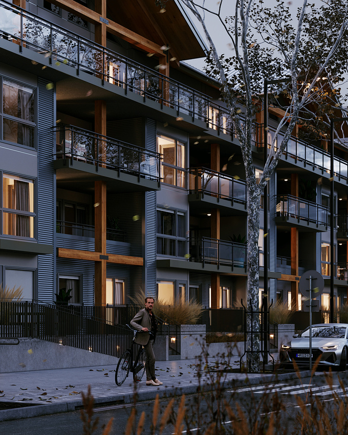 Architectural visualizations of spacious 1, 2 & 3 bedroom rental apartments in North Vancouver. Inspired by the coveted West Coast lifestyle, is conveniently located one block south of Marine. Connecting nature. The cornerstone community truly embodies the essence of the North Shore.