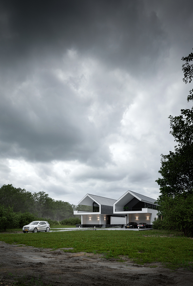 Triple-D - http://www.Triple-D.nl
This is of the renderings we just finished of the beautifull double residential house project designed by Maas Architects.You will find the rest the images on our facebook page and website.