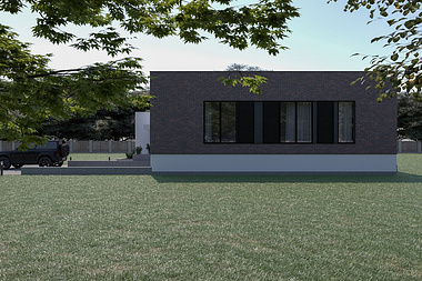 Exterior visualization of a modern house