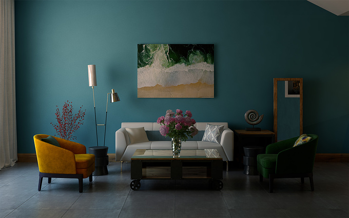 Personal study of colour and light using 3ds max, vray and photoshop.