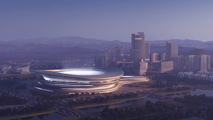Zaha Hadid Architects won the competition to design the new Hangzhou International Sports Centre. The sports complex consists of a football stadium, practice pitches, an aquatics center, an indoor arena and public plazas. The varied facilities will cater to professional athletes and grassroots players alike, and will also provide the community with an accessible place to gather even on non-match days. 