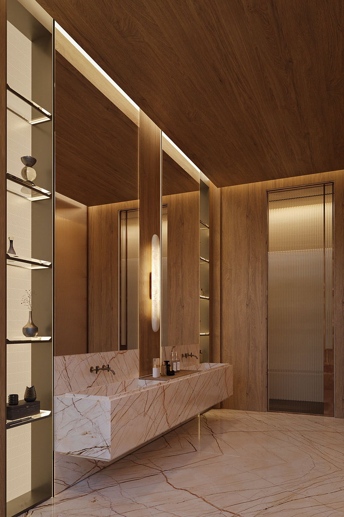 Visualization of a bathroom for Rina Rankova's studio.