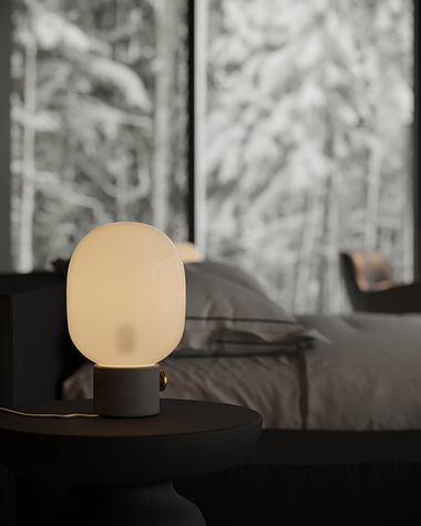 CGI - Bedroom in Winter Montains