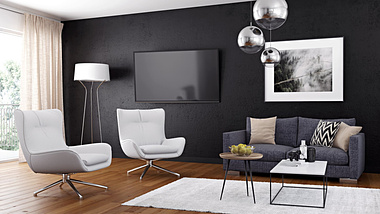 Living Room CG Render For A Cozy Home Design