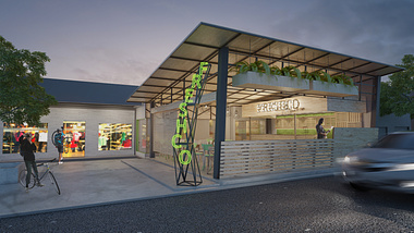 facade design for freshco cafe