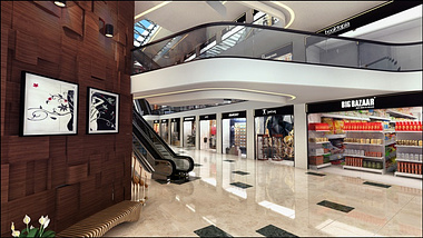 3D Commercial Shopping Mall Interior Design
