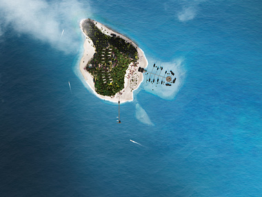 Detail of Private Island from Top View