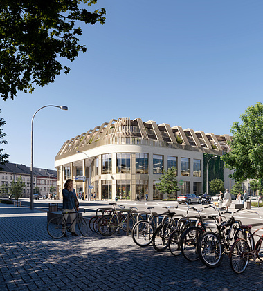 Exterior visualization of a shopping mall in Bitburg, Germany