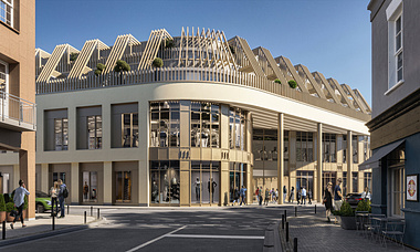 Exterior visualization of a shopping mall in Bitburg, Germany