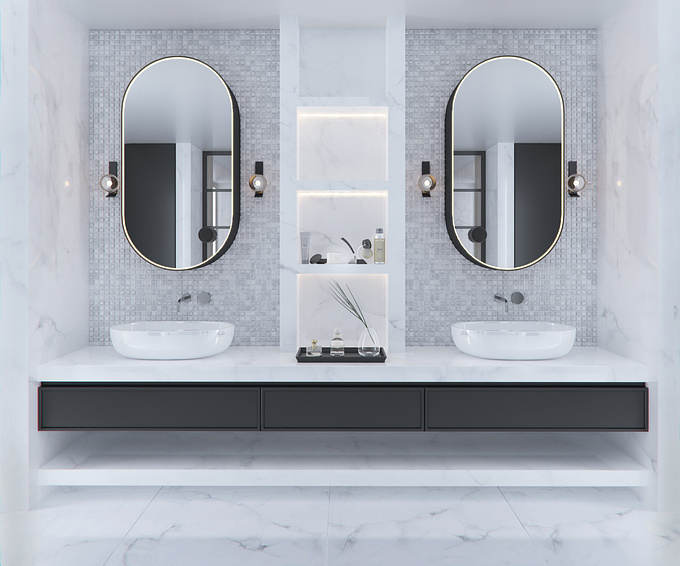 Bathroom visualization.
3dsmax-VRay-Photoshop
