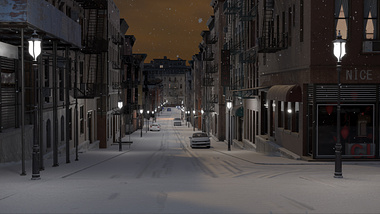 Snowy Street Animation