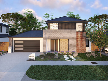 Residential Townhouse area Exterior Rendering