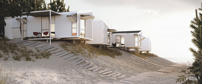 Exterior visualization made for F-TRES, an architectural studio in Argentina, for their prefab housing project.
They wanted 4 varied locations in Argentina, to show the possibilities of the design. This is one of those locations, the dunes/beach.
Artists: Facundo Spina - Manuel Bianchi