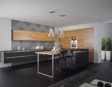 3d visualization for tiles catalog (kitchen view)