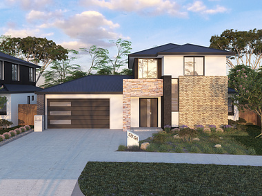Residential Townhouse area Exterior Rendering