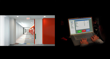 Remote Access Entry Accordion Door 3D Animation