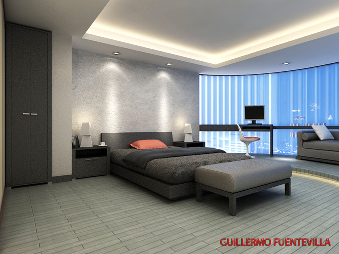 Furogui Art. & Arq. - http://gowen84.wix.com/furoguiart
Dormitorio usando colores neutros dándole un toque moderno y confortable.